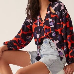 Maeve Neck Tie Silk Blouse